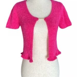 Sincerely Jules Hot Pink Open-Front Women's Sweater